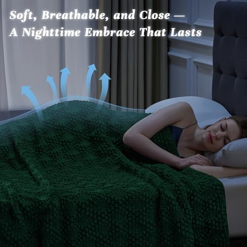 Anysay Knitted Weighted Blanket for Adult, Chunky Knit Throw 50''*60''