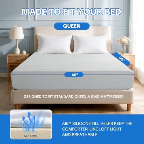 HOMBYS Cooling Mattress Pad Queen for Hot Sleepers with Breathable