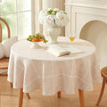Zobesta Linen Table Cloth Round 70 Inch Plaid Browm Round Tablecloth