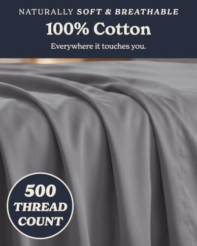 Beckham Hotel Collection 100% Cotton King Sheet Set, 4-Piece, Dark