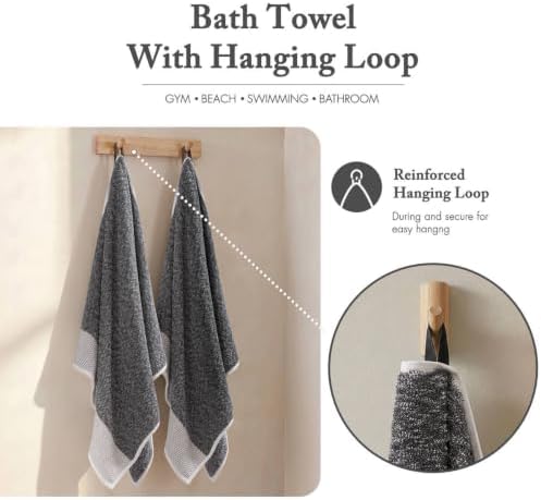 Madison Park Hayden 6 Piece Bath & Hand Towel Set, 550 GSM, Charcoal