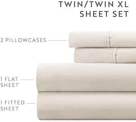 Linen Market 6 Piece Bed Sheet Set, Ivory, Full