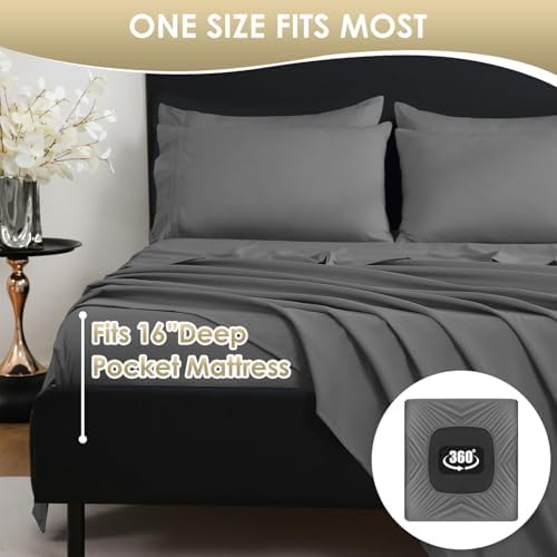 CozySmile King Sheet Set, 6 Piece Luxury Silky Soft Bed Set Fits