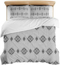 Duvet Cover Full Size, Grey Boho 3-Piece Bedding Quilt/Comforter