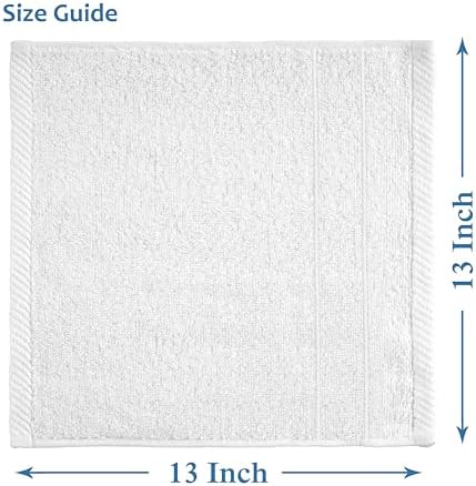 Casa Platino Washcloths 100% Cotton 6 Pack Soft Absorbent - White