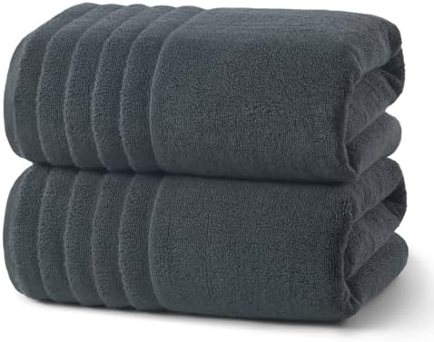 ecolook Soft Bath Towels 2 Pack, 100% Cotton Ultra Absorbent &