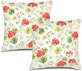 InkRain Floral Pattern Pillow Cover Airy Red Flower Scatter Botanical