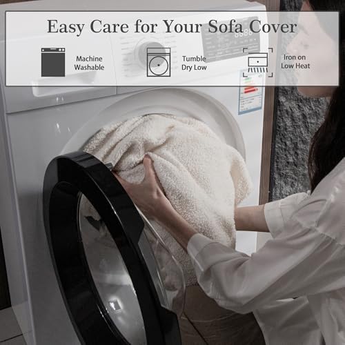 OHSIO Couch Cushion Covers for Sectional Sofa, Stretch Soft Sofa