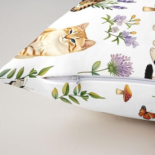 Feelyou Cat Throw Pillow Covers Set of 2