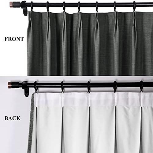 Fcosie Linen Blackout Curtains 84 Inches Long Pinch Pleated Drapes 2