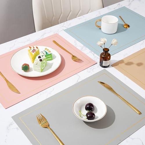 4 PCS Dining Room Rectangle Placemats Washable, 11.82 x 16.93 Inches