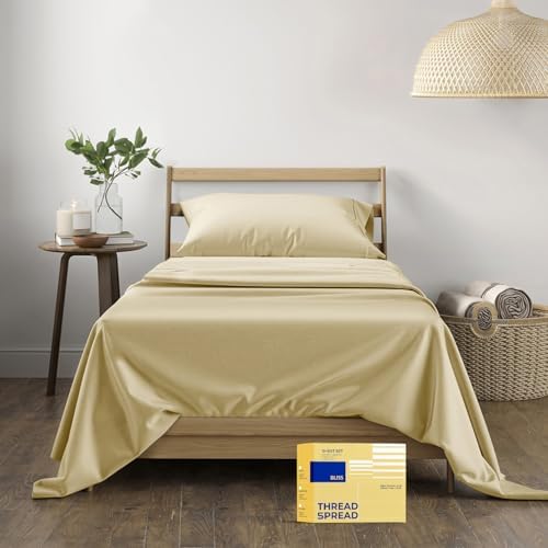 THREAD SPREAD 100% Egyptian Cotton Sheets Twin Size - 600 Series Bliss