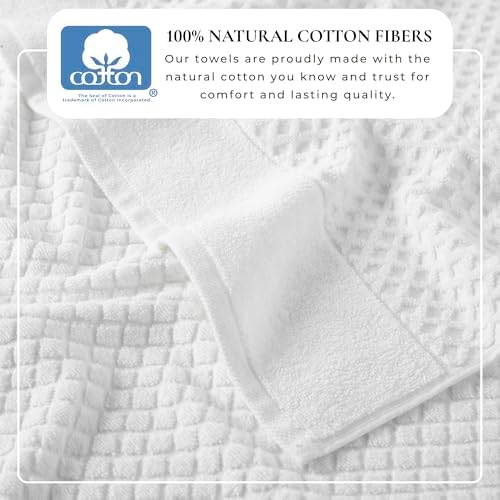 Great Bay Home Hand Towels - 100% Cotton 6 Pack 26x16 Hand Towel Set