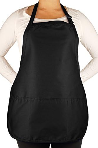Adjustable Bib Apron Spun Poly-Commercial, Restaurant Kitchen 3 Pocket