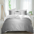 Grey Ombre Duvet Cover Set Queen Size, Gray White Gradient Modern