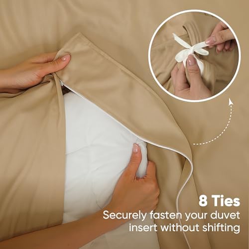 Duvet Cover Set Queen Size Silky Soft Cooling, Rayon Blend from
