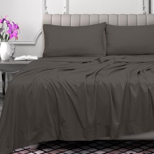 Royale Linens 300 Thread Count 100% Cotton King Flat Sheet - Super