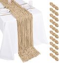 10 Pack Beige Cheesecloth Table Runner 17x108 Inch Boho Gauze Cheese