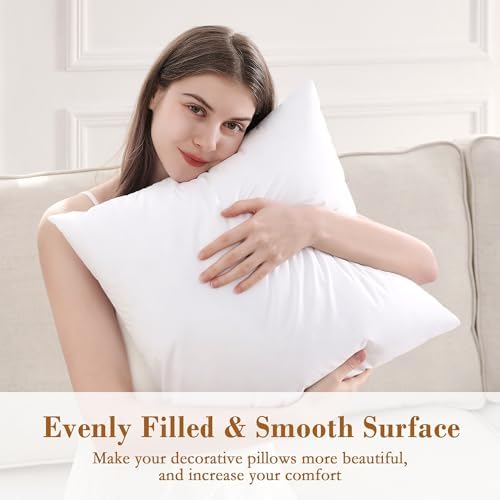 puredown® 20x20 Pillow Inserts, Fluffy Plush Square Form Sham Stuffer