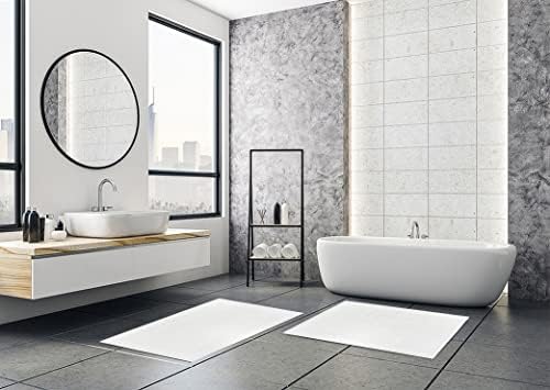 (Pack of 12 100% Cotton White Bath Mat Towel (18x25 Inches) Light