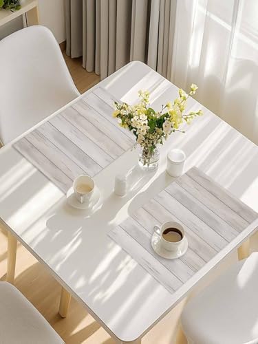 Beige Placemats for Dining Table Set of 4, Farmhouse Simple Abstract