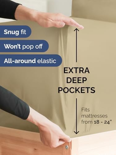 CGK Extra Deep Queen Single Fitted Sheet Only - Beige