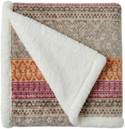 Eddie Bauer - Throw Blanket, Soft Brushed Fleece Bedding with Sherpa