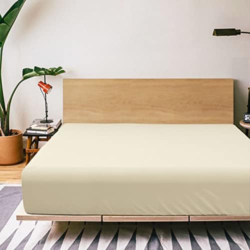 FLXXIE Twin XL (39"x80") Microfiber Fitted Sheet Only, Light Taupe