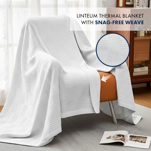 Linteum Textile Supply Thermal Blanket (White, Queen) Long Lasting and