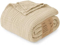 Love's cabin 100% Cotton Muslin Blanket Large Throw for Couch, Khaki