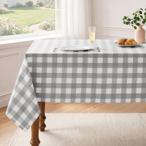 Veblandy Checkered Tablecloth Square Waterproof Gingham Table Cloth