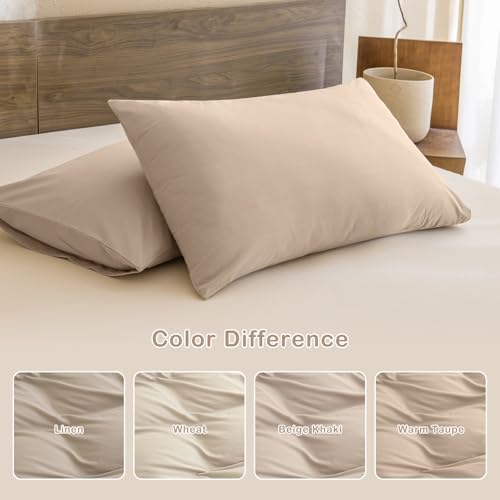 Sanracie Cotton King Comforter Set, Warm Taupe Colored Bedding Set