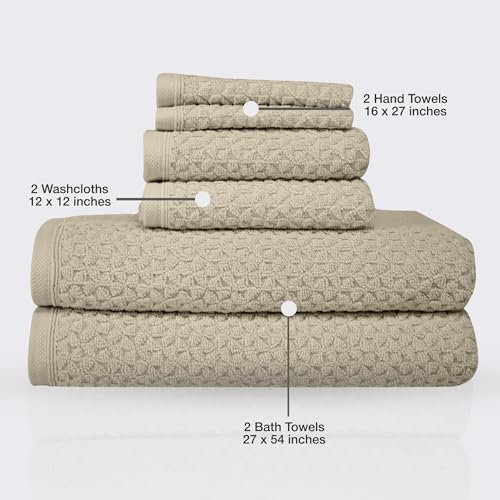 Towels Beyond - 6 Piece Luxury Bath Towels Set for Bathroom - 100%