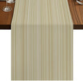 Rustic Beige Striped Table Runner 108 Inch Long Dresser Scarves Linen
