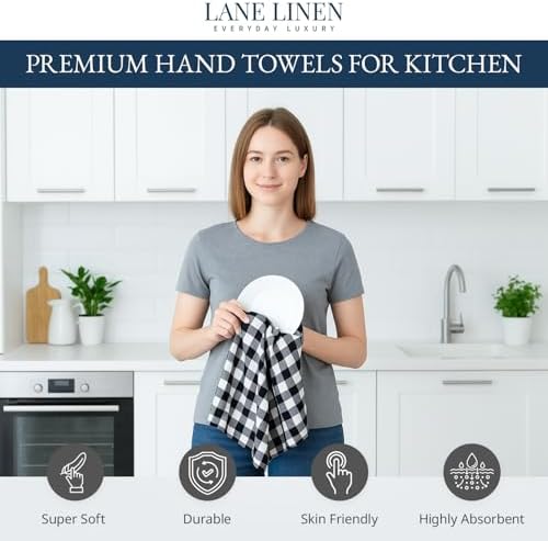 LANE LINEN Kitchen Dish Towels 100% Cotton Tightly Woven 12 Pack