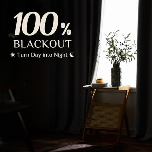 Lazzzy 100% Blackout Curtains Grommet Drapes 52 * 84 Luxury Decor