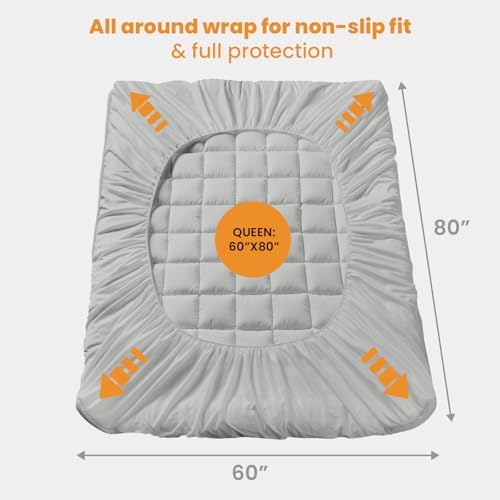 MATBEBY Queen Size Mattress Pad - Cooling Breathable Mattress Topper