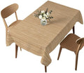 Minimalist Light Brown Waterproof Tablecloth Rectangle Washable Table