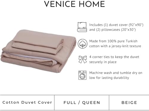 100% Cotton Jersey Duvet Cover Set - Ultra Soft & Breathable