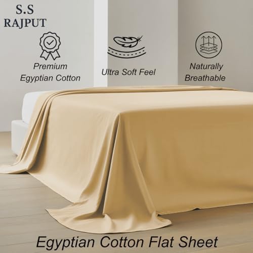 SS Rajput Premium 100% Egyptian Cotton Flat Sheet – 600 TC Luxury