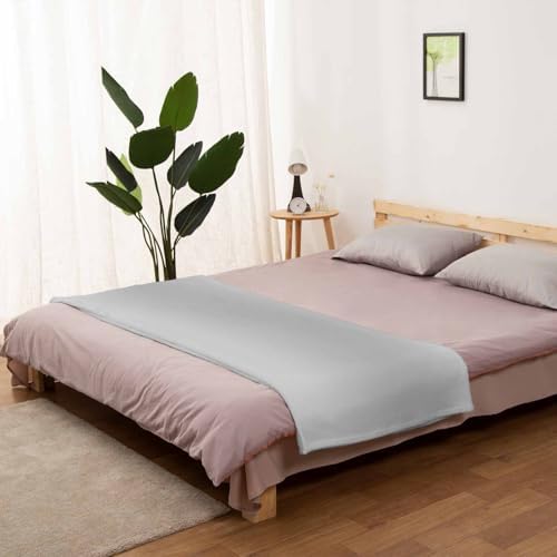 Flannel Fleece Blanket 60" x 80", Grey Ombre Microfiber Cozy Soft