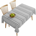 Rectangle Tablecloth, Neutral Textured Striped Waterproof Table Cloth