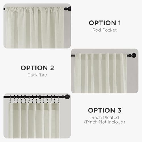 Joydeco Linen Curtains 84 Inch Length 2 Panel Sets,Light Filtering