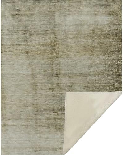 Addison Rugs ASB608 Taupe 50" x 70" Oversized Sherpa Throw Blanket