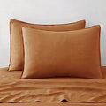 ATLINIA 100% Linen Pillow Shams King Size Rust Linen Pillow Case