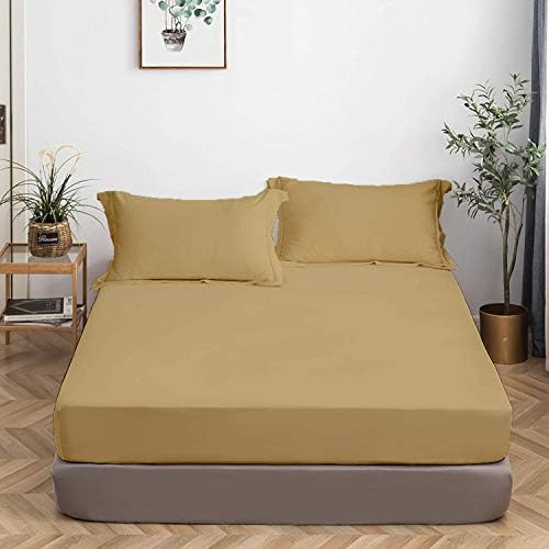 Twin XL Fitted Sheet Only - 39 x 80 Inches - Taupe Fitted Sheet with