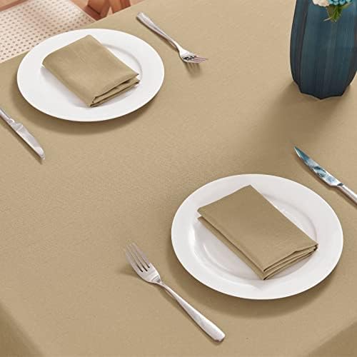 Veblandy Faux Linen Rectangle Tablecloth Waterproof 52x70 inch Table