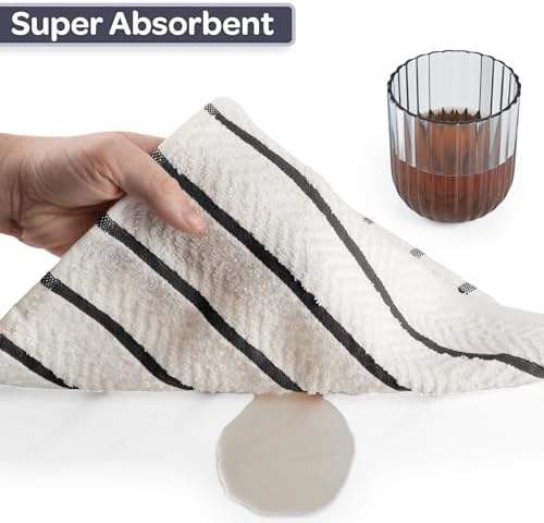 Lavish Home Soft and Absorbent Cotton Dish Cloths, Black, 16-Pack