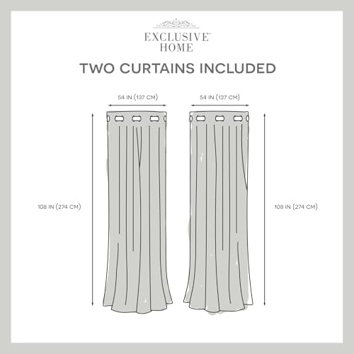 Exclusive Home Loha Linen Grommet Top Curtain Panel Pair, 54"x108"