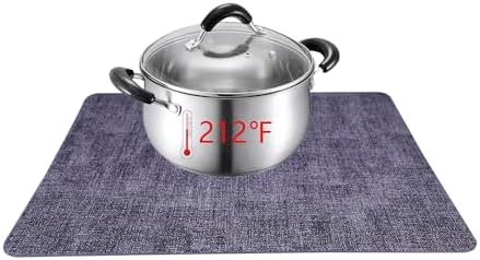 Leather Placemats Set of 6, Waterproof Oilproof, Stain Resistant, Heat